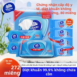 Vinda | Khăn Ướt Kháng Khuẩn Mạnh Không Cần Rửa
