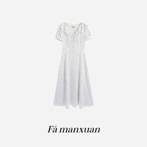 FAMANXUAN | Đầm Hè In Chấm Bi Gốc Duyên Dáng Ôm Eo