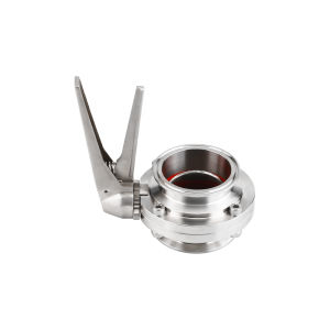 พีชมณฑลพู่กันแบบมือดีไซน์รูปปากเป็ด 304 สแตนเลสแบบติดตั้งเร็ว ปริมาณการไหลสูง สเตอริล แบบมีหัวเข็มขัด 316 สแตนเลส สำหรับอาหาร