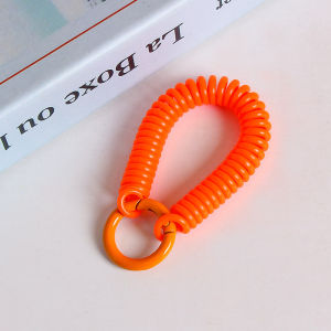 Retractable Coil Spring Keychain Stretchy Spirals Keyring for Work Keys ID Badge