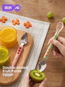 JoynCleon | Double Headed Toothed Fruit Puree Scoop for Baby