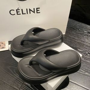 Trendy Thick-Heeled Sandals Womens Summer Outdoor Wear Heightening Footwear Fashionable Thong Slippers Beach-Ready EVA Material