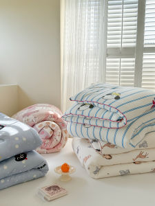  Cartoon Knitted Soft Fluffy Autumn Quilt Student Dormitory Four Seasons Core Polyester Fiber Filling Warmth Storage