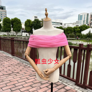 Soft Gown Accessory White Shawl Arm Cover Pink One-Shoulder Slimming Shiny Nylon Tube Top Wedding Dress Binding Summer 2025