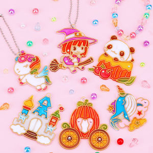 Kids Gel Painting DIY Keychain Crystal Glue Painting Creative Art Kid Bracelet and Necklace DIY Keychain Budak
