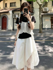 LIRUSHAN | Korean Stylish Layered Short Sleeve Tank and Shorts Set Women Summer
