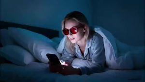 Mens Unique Style Square Glasses with Red Lenses and Anti Blue Light Function Very Suitable