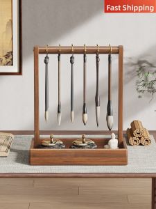MUGG | Display Storage Rack Solid Wood Calligraphy Brush Holder