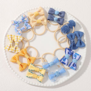 20 Chiếc Dây Buộc Tóc Co Giãn Cho Bé Gái Kẹp Tóc Nơ Phụ Kiện Tóc Trẻ Em Dây Buộc Tóc Polyester Cho Trẻ Em Hoa Thời Trang