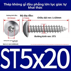 LIGE | Ốc Vít Tự Khoan Đầu Bánh Nấm Đầu Mái Che Đầu Tròn Lớn 304 Thép Không Gỉ