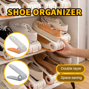 🔥Ready Stock in SG | Adjustable Plastic Simple Shoe Rack Shoe Cabinet Shoe Storage Rack Home Creative Space Saving Integrated Shoe Rack