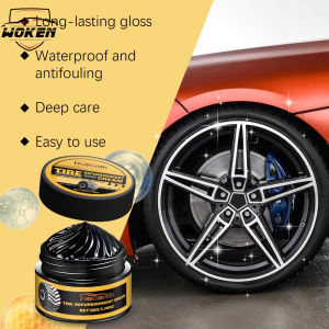 【WOKEN】50g Car Tire Cleaning Paste Black Tire Wax Lotion High-Gloss Care Cleaner Tire Polish Waterproof Long-Lasting Anti-Aging Car Accessories