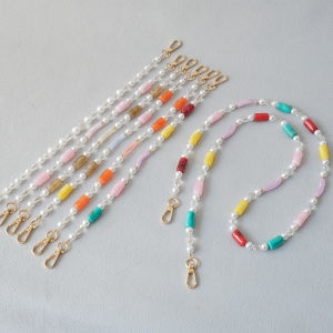 โซ่สะพายสะพายไหล่แบบสายกระเป๋าสุดหรูน่ารักอะคริลิคลูกปัดโซ่ลูกอมแบบแยกชิ้นสำหรับผู้หญิงแฟชั่นแบบใหม่