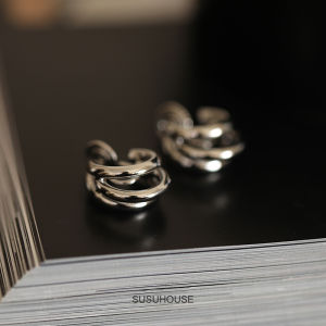 Elegant Silver Metal Clip-On Earrings Pain-Free No-Piercing Required Mosquito Coil Tray Design Womens Fashion Jewelry