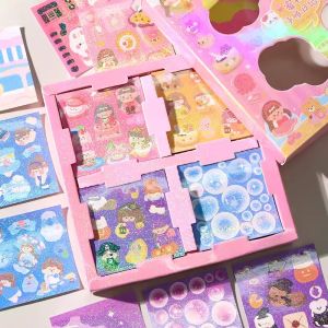 Crayon Shinchan Stickers Gift Box Series Cute Cartoon Anime Decorative Paper Crafts Girls Children Toy Guka Stickers Phone Case DIY
