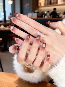 CHUBEISHI | Bridal Red Handmade Wearable Nail Pieces
