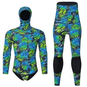 Blue Dive Two-piece Diving Suit 3mm Deep Snorkeling Swimming Split Long Sleeve Keep Warm Insulation Elastic Surf Fishing Jellyfish Diving Suit
