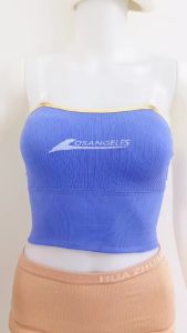 Bra Tanktop Tanpa Kawat 6966 Anti Selip Crop Top Backless Losangeles Tali Bening Bra Sport Wanita Singlet Strap Transparan PTT
