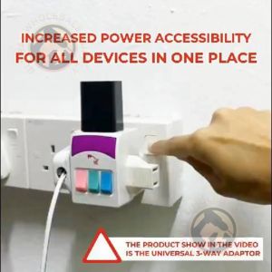 [READY STOCK] ME 13AMP 3 Way Adapter 3 Pin Plug / Universal Adapter Travel Adapter Universal For Home Electrical