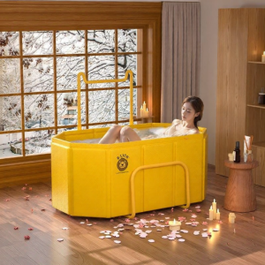 Foldable Towel-Attached Family Bath Tub