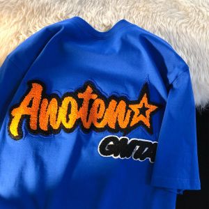 Áo Thun Cotton Thoáng Khí Dáng Rộng Tay Ngắn Thêu Chữ Cho Cặp Đôi Mùa Hè 2023 Phong Cách Đường Phố Thoải Mái Thoáng Khí