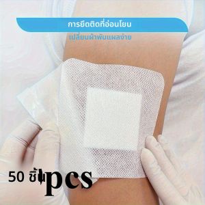 50PCS DressingsบาดแผลBreathable Edge Gauze PadsLatexฟรีผ้าพันแผลSelf-กาวบาดแผล