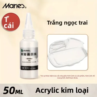 Sơn Acrylic Trắng Ngọc Trai Maries 50ml Dùng Cho Vải Gỗ Kính Tranh Nghệ Thuật Tự Làm Thích Hợp Cho Học Sinh Người Lớn