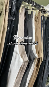 Duaduapertujuh | Chino ankle | size 27-38 | hitam putih cream abu