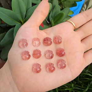 Q1668 Charm đá phong thủy Túi tiền Thạch Anh Tóc Đỏ tự nhiên chất tóc đẹp hợp làm mặt nhẫn mặt dây chuyền charm treo vòng tay cho mệnh Hoả và Thổ - Phong Thuỷ TUDO