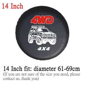 RYSJM | Universal Car Spare Tire Tyre Cover 4X4 PVC Leather Tire Wheel Protector Sun Protection Spare Tire Wheel Cover Case 14-17Inch