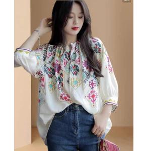 2287 Arnolda Hidden button Blouse Kemeja oversized Batik