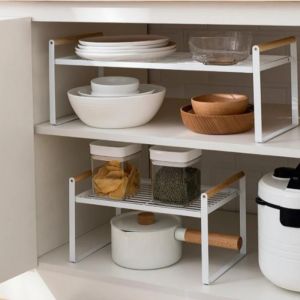 AKD-0185 ชั้นวางของเหล็ก สีขาว สไตล์มินิมอล ชั้นวางของ ในห้องครัว ชั้นวาง