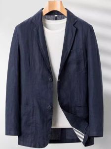 YEBO | Oversized Casual Pure Color Linen Single Suit Jacket