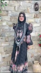 Glamora Syari By Soekha Gamis Syari Set Khimar Ceruty Babydoll Motif Digital Printing Premium