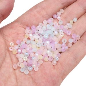 4mm 5g/bag Domestic Premium Glass Frosted Aurora Rice Beads For Handmade Bracelet Necklace Earring DIY Craft Jewelry Making Accessories