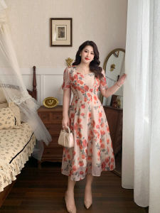 GLEC | French Retro Elegant Flowery Chiffon Dress