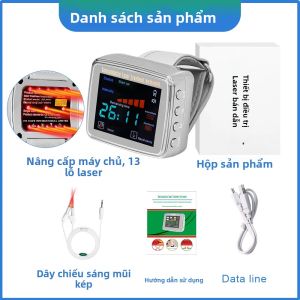 Đồng Hồ Đeo Tay Trị Liệu Bằng Laser 650nm Diode 13 Lỗ Dành Cho Bệnh Tăng Huyết Áp Điều Trị Bệnh Tiểu Đường Điều Trị Cholesterol Và Dụng Cụ Vật Lý Trị Liệu Viêm Xoang