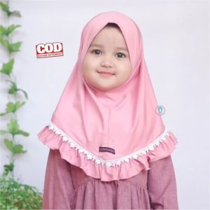 COD Kerudung Hijab Jilbab Bayi Perempuan Anak Baru Lahir Newborn Lucu Model Renda Mybabyhijab