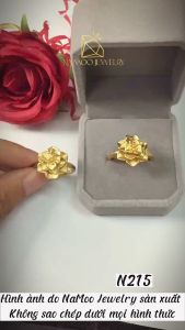 Nhẫn Nữ Mạ Vàng N215 Hình Bông Hoa Có Điều Chỉnh Độ Rộng Siêu Xinh Cho Nàng
