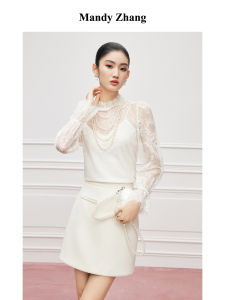 Elegant Ruffled Lace Blouse Female Spring Design Sense