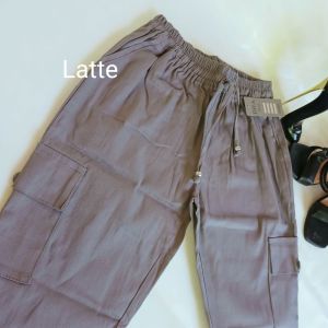 Celana Cargo Baggy Slimfit All Size BB 30-80Kg Matt Combet Strecht Premium Pinggang Full Kerut Tali/Cargo Pants Cewek Viral Super Mewah