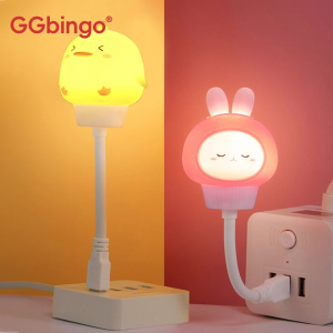 GGbingo USB Night Light LED Cute Cartoon Night Lamp Bear Chick Kitten for Baby Kid Bedroom Decoration Bedside Lamp