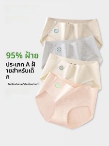 PIER N°5 | กางเกงชั้นในผ้าฝ้ายสีสันสดใสสำหรับผู้หญิง ทรงสามเหลี่ยม ความยาวปกติ ด้านหน้าป้องกันแบคทีเรีย ทรงเอวกลาง กางเกงชั้นในไร้ตะเข็บ