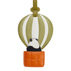 Molany Handmade Bag Tag Panda Hot Air Balloon Design Creative National Style Top Layer Cowhide Independent Design Bag Accessories