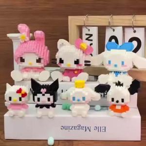 Sanrio | Bộ Khối Xây Dựng Sanrio Hello Kitty - Nhân Vật Hoạt Hình Kuromi My Melody Cinnamoroll Trẻ Em Lắp Ráp Gạch Đồ Chơi 99 Kiểu Quà Tặng