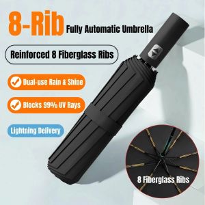 Umbrella Fully Automatic Thickened Enlarged Reinforced Folding Umbrella Sun and Rainproof Sunshade Umbrella for Women Sunscreen