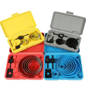 19mm-127mm 13PCS Hole Saw Kit Bi-Metal Woodworking Hole Cutter for Drill - Drywall Recessed Lights Wood Plastic & Metal