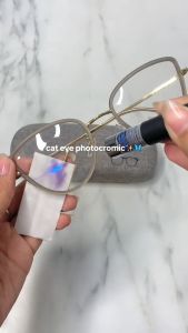 OKULARY B6 2 In 1 Kacamata lensa photocromic anti radiasi Frame Stainless Stell Fashion Cat Eye Eyeglasses kacamata fotocromic wanita FREE BOX