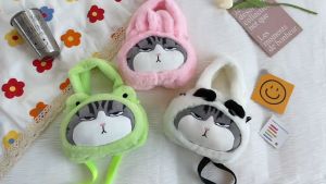 Túi đeo chéo Chú Mèo Hoàng Thượng Cảm Xúc Nhồi Bông Có Quai xách siêu đáng yêu