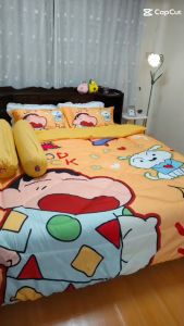 ชุดผ้าปูที่นอนชินจัง ชุดเครื่องนอนครบชุด6ชิ้น ผ้านวม ผ้าปูที่นอน ปลอกหมอน มีเก็บเงินปลายทาง